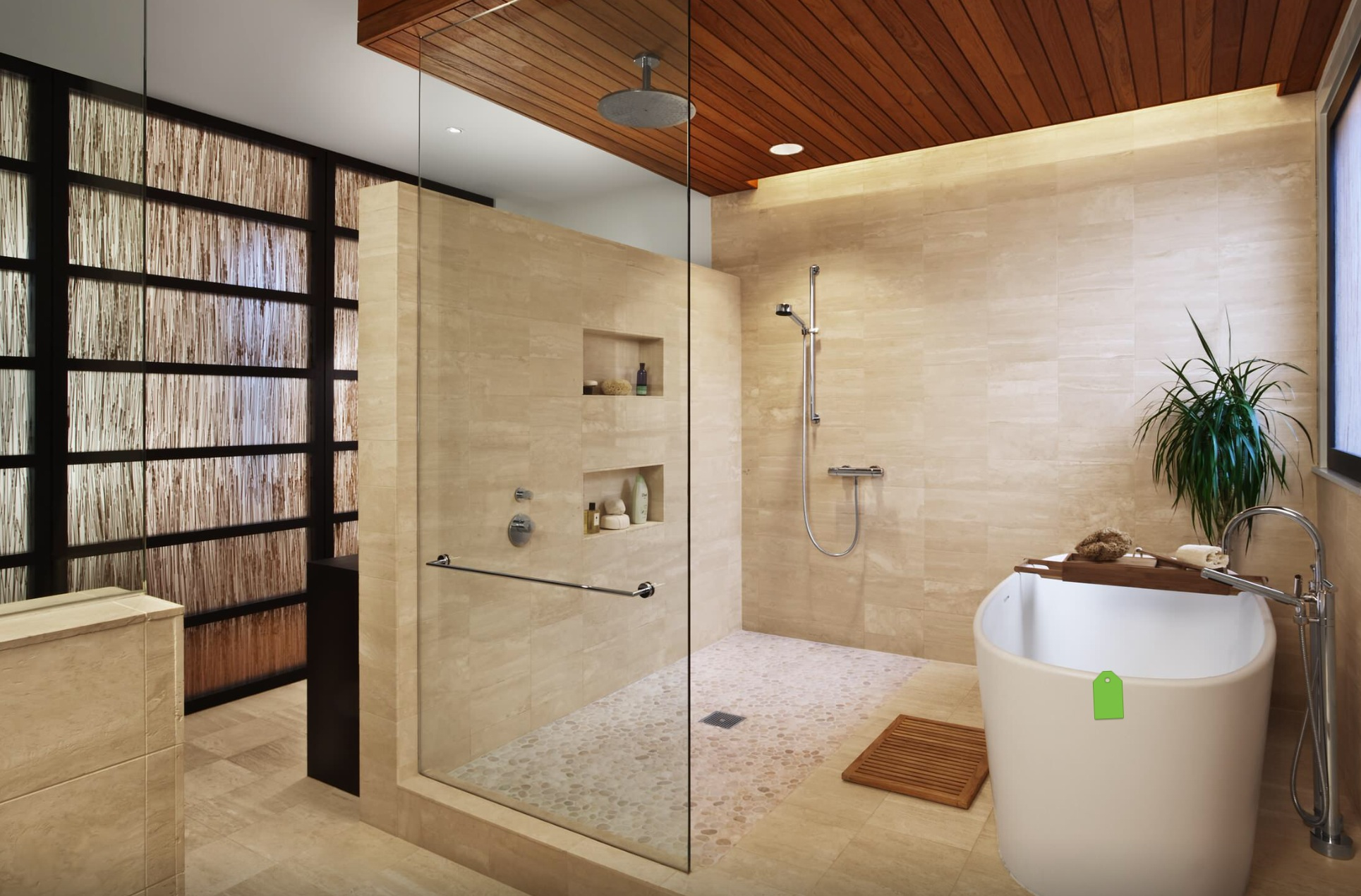 glass walls in shower