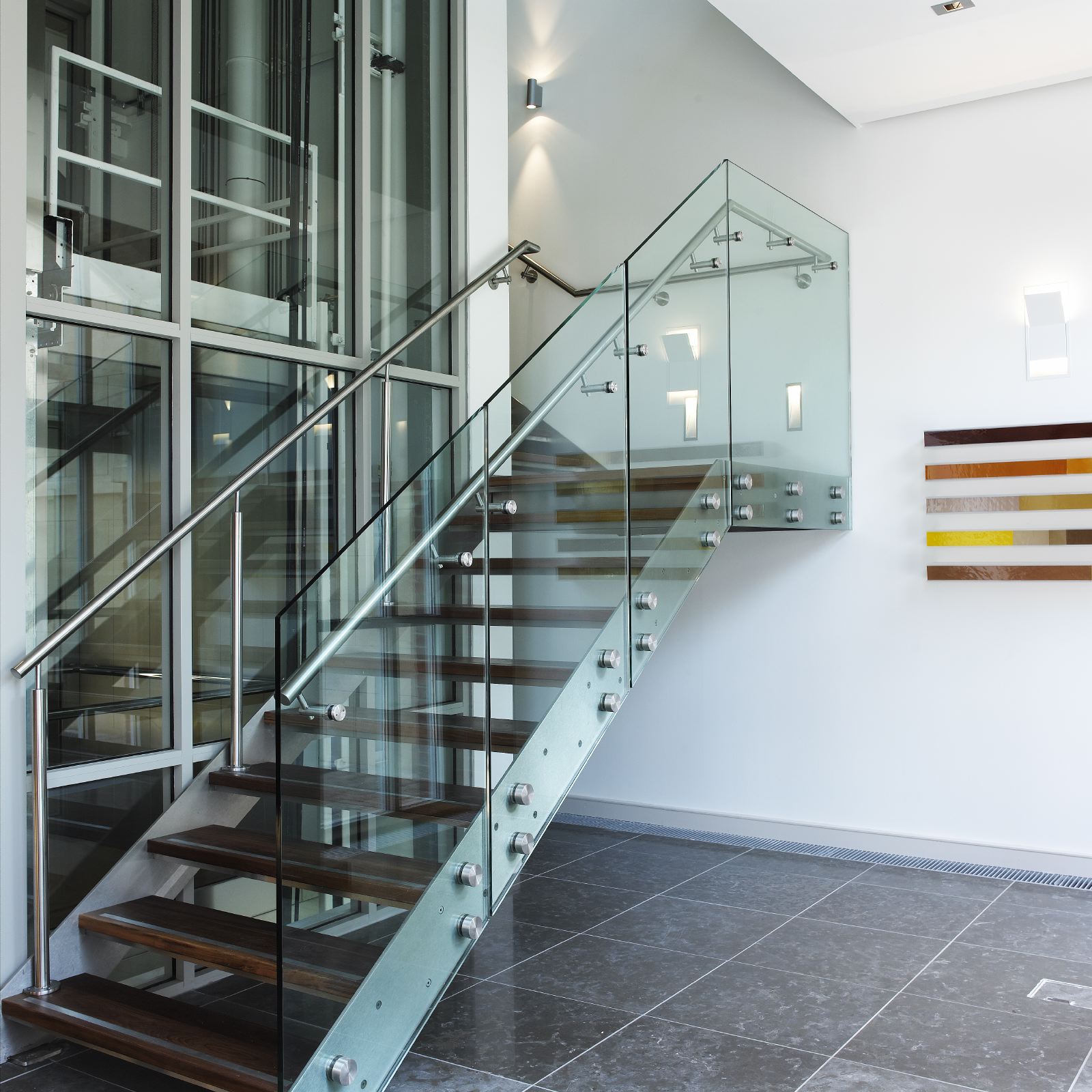 Stairs and Balustarde Railings | Stair Glass - Donegal Glass