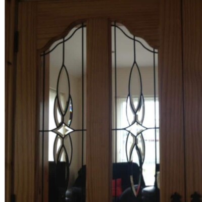 timber door with Decorative Glass