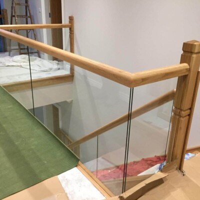 glass safety barrier for stairs