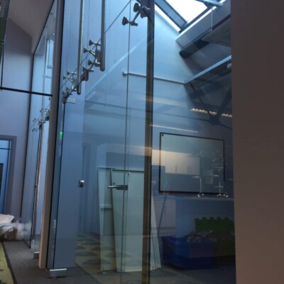 large glass walls