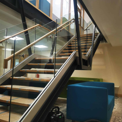 toughened Glass stairs in hotel